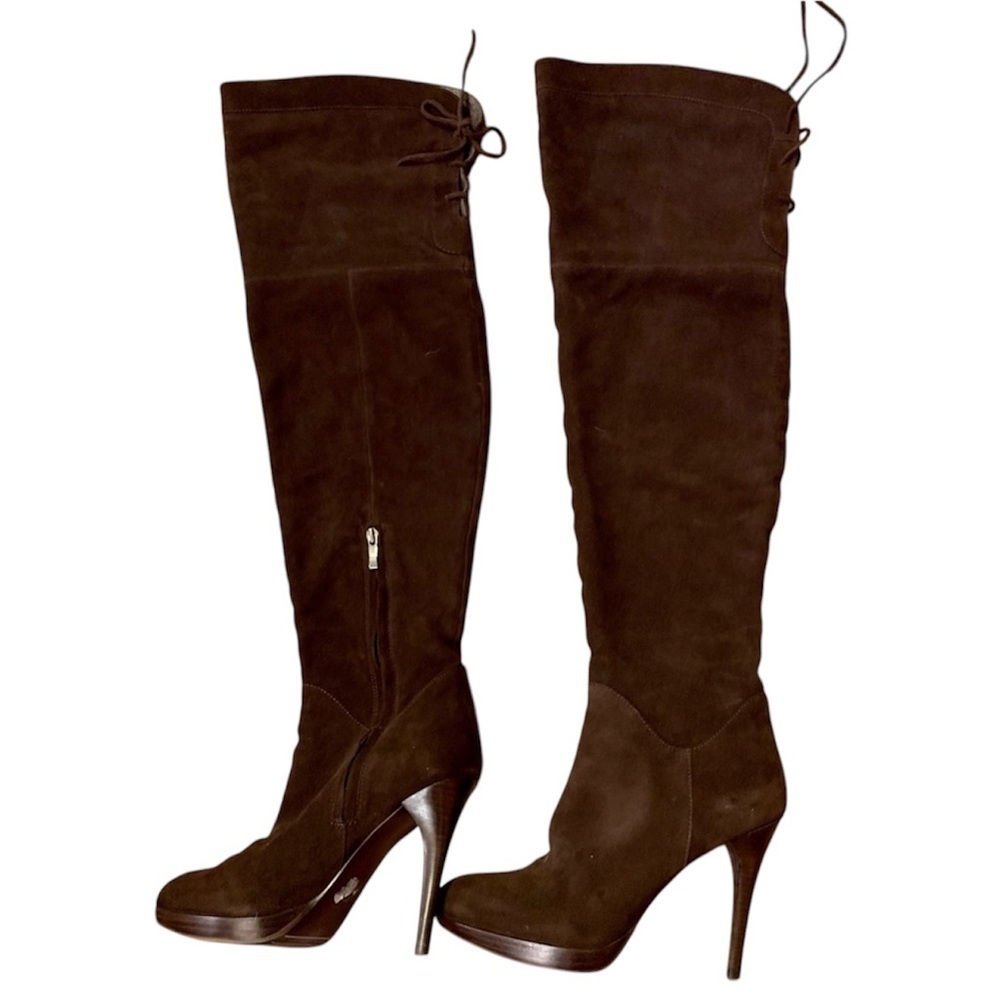 Sam Edelman over the knee brown suede leather boots size 8 M
